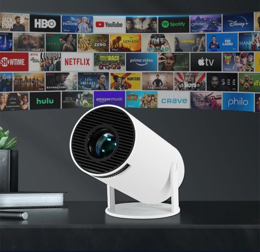 ПРОЕКТОР ANDROID TV WIFI FULL HD ПОРТАТИВНЫЙ УМНЫЙ ВРАЩАЮЩИЙСЯ ДИНАМИК
