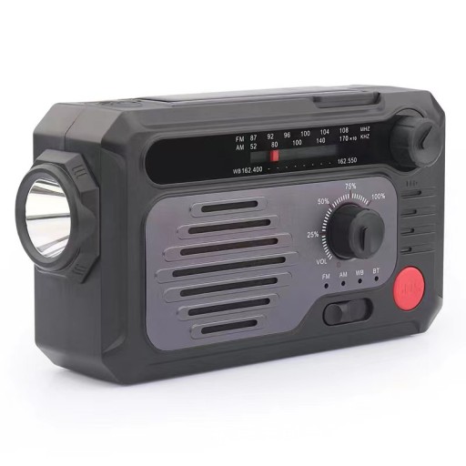 Солнечная аварийная радиостанция AM FM SOS Bluetooth 5.0 2000 мАч фонарик