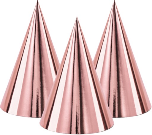 Бумажные стаканчики ROSE GOLD розовое золото металлик для дня рождения, 6 шт.