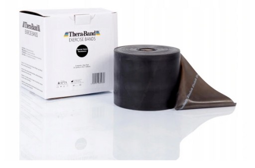 ЛЕНТА ДЛЯ ТРЕНИРОВОК THERABAND, ЧЕРНАЯ РЕЗИНА 1М НА МЕТР