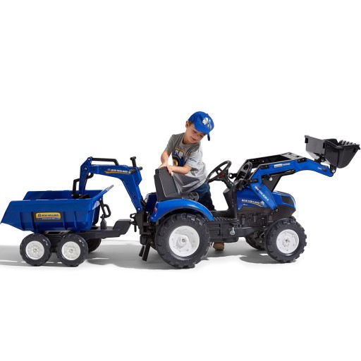 FALK TRAKTOR NEW HOLLAND na PEDAŁY PRZYCZEPA ŁYCHA