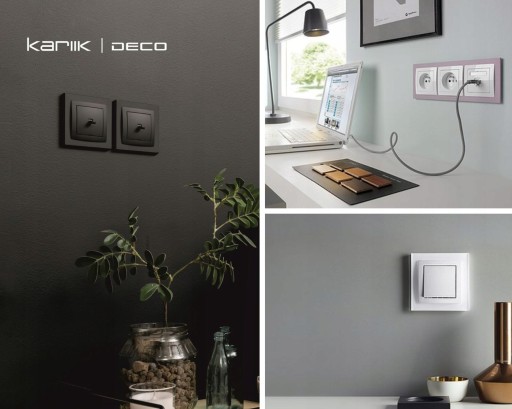 Ramka podwójna Czarny mat Karlik DECO Soft