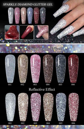 MIZHSE 10ML/7ML Reflective Glitter Gel Nail P