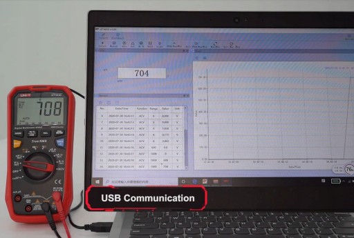 Мультиметр AC/DC UT61E NCV hFe, 20 А — USB — схема