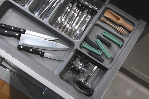 Wkład na sztućce organizer do szuflady 530x490mm grafit