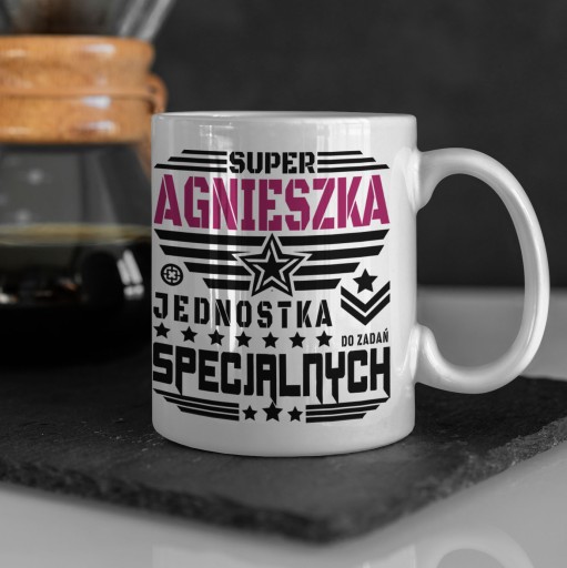 Кружка жене, подарок на день рождения AGNIESZKA