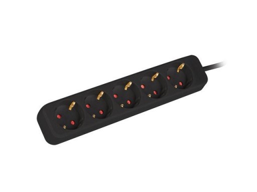Listwa przedłużacz 1,5m 5X230v c PS0-05F-0150-BK