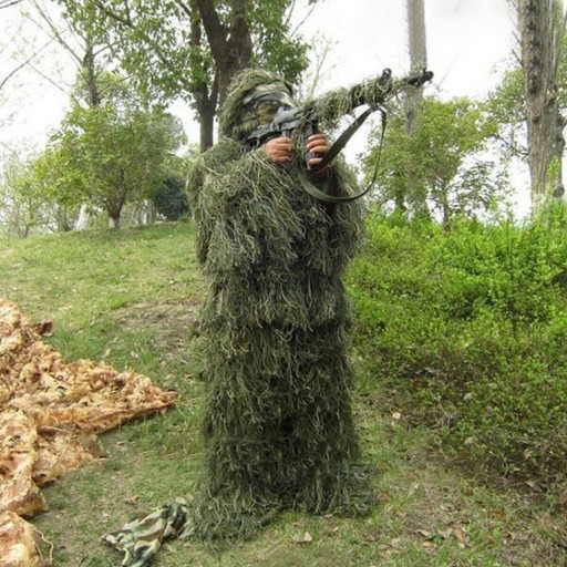 НАБОР ДЛЯ ВЫЖИВАНИЯ ОХОТНИЧЕГО КАМУФЛЯЖА КАМУФЛЯЖНЫЙ КОСТЮМ 5 В 1 GHILLIE