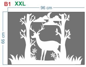 JELEŃ W WŚRÓD DRZEW- wycinanka z kartonu XXL