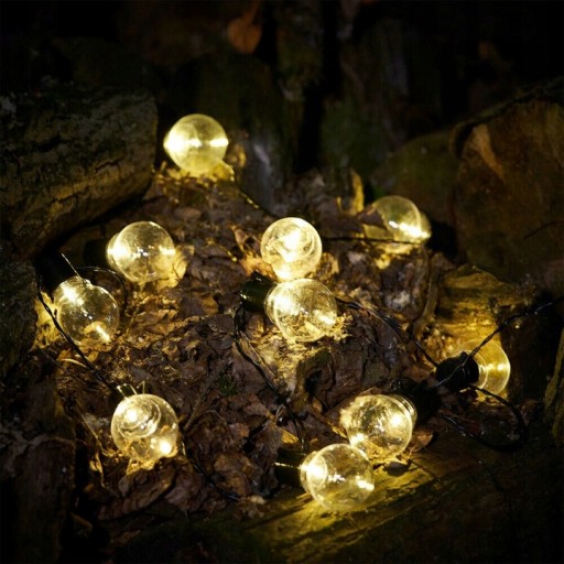 Girlanda Ogrodowa Solarna 30 LED 6,2m Lampki Zewnętrzne do Ogrodu SOLARNE