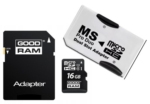 КАРТА ПАМЯТИ 16 ГБ + АДАПТЕР MS PRO DUO/SONY PSP