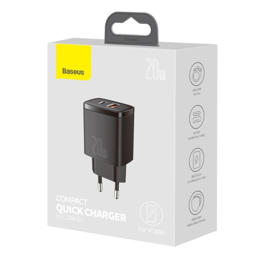 ŁADOWARKA SIECIOWA SZYBKA USB USB-C 20W PD BASEUS