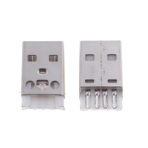 Вилка USB A 2.0 BLACK PLUG для кабеля, 2 шт.