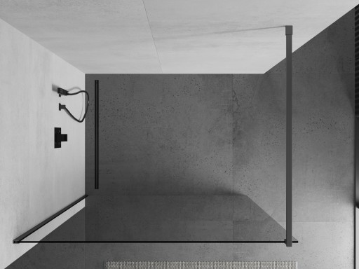 MEXEN KIOTO ŚCIANKA PRYSZNICOWA WALK-IN 155 x 200 CM GUN METAL szkło 8 mm