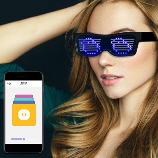 Светодиод Bluetooth для Raves Fun, мигающий дисплей, розовый