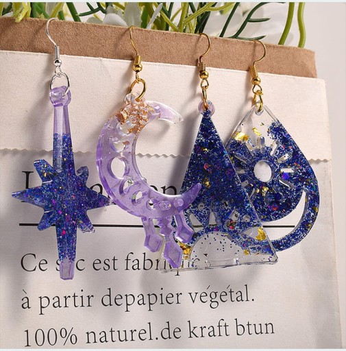 Силиконовая форма BFS628 для подвески для смол Boho Magic Planet Stars
