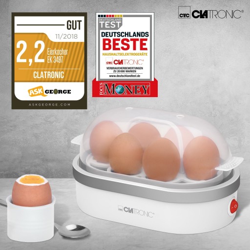 АВТОМАТИЧЕСКАЯ ЯЙЦОВАРКА ДЛЯ ГОТОВКИ 6 ЯИЦ Clatronic EK