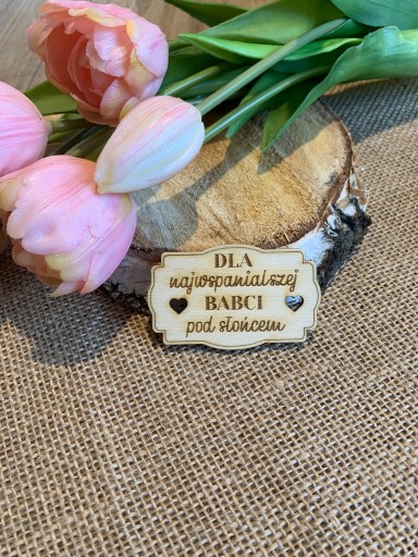 Tabliczka z drewna Dla najwspanialszej BABCI 21 stycznia dekor scrapki