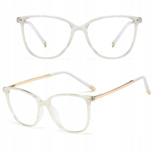 Женские ZERO GLASSES белые NERDS золотые NERDS