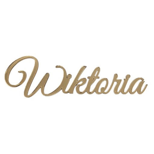 Топпер GOLDEN NAME, украшение по бокам торта с именем, 3D золотое зеркало