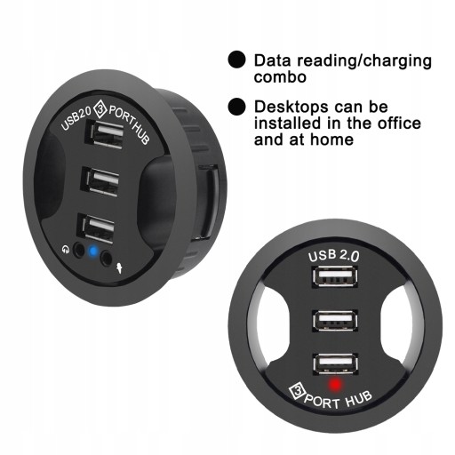 3-портовый USB 2.0 USB-концентратор Настольный адаптер Audio D HUB