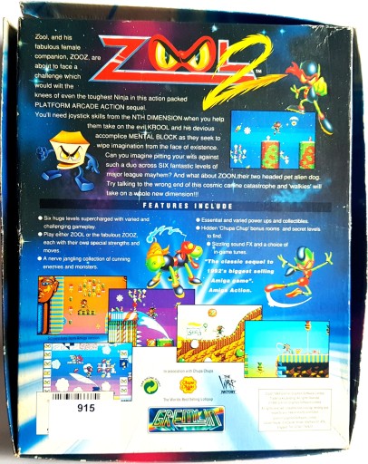 ZOOL 2 АРКАДНАЯ ПЛАТФОРМА AMIGA UNIKAT1993