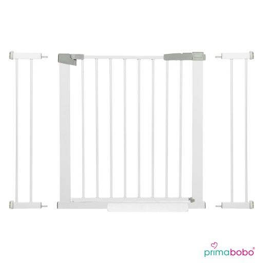 PRIMABOBO Bramka zabezpieczająca na DRZWI SCHODY biała ROZPOROWA 76-113cm