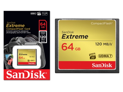 SANDISK 64 ГБ Compact Flash EXTREME CF +120/85 МБ/с