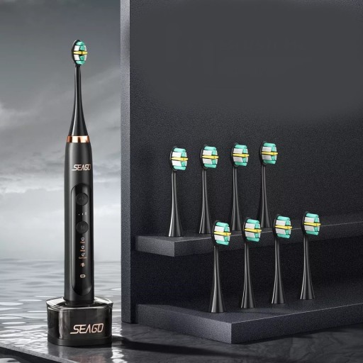 SONICZNA SZCZOTECZKA DO ZĘBÓW 8 GŁÓWEK + ŁADOWARKA