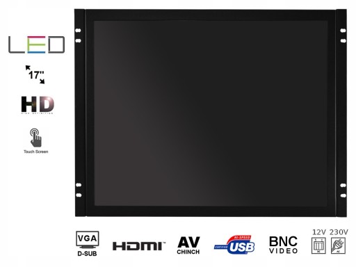 ОТКРЫТЫЙ FRAME 17-дюймовый сенсорный монитор VGA HDMI BNC AV