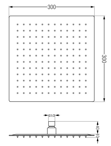 MEXEN SLIM SQUARE ДОЖДЕВОЙ ДУШ 30 x 30 см ГРАФИТ