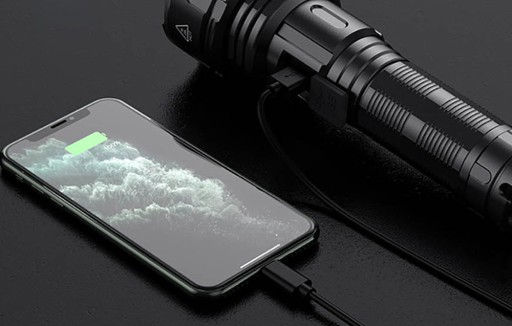SUPERFIRE МОЩНЫЙ ТАКТИЧЕСКИЙ СВЕТОДИОДНЫЙ ФОНАРЬ АККУМУЛЯТОРНЫЙ POWERBANK 36W 2700LM