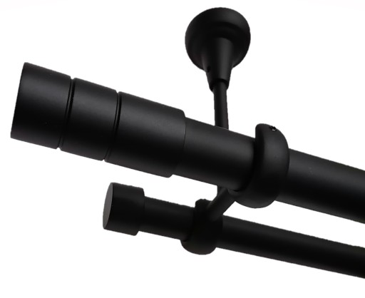 Karnisz podwójny sufitowy Fi25+19/400cm żabki LOFT
