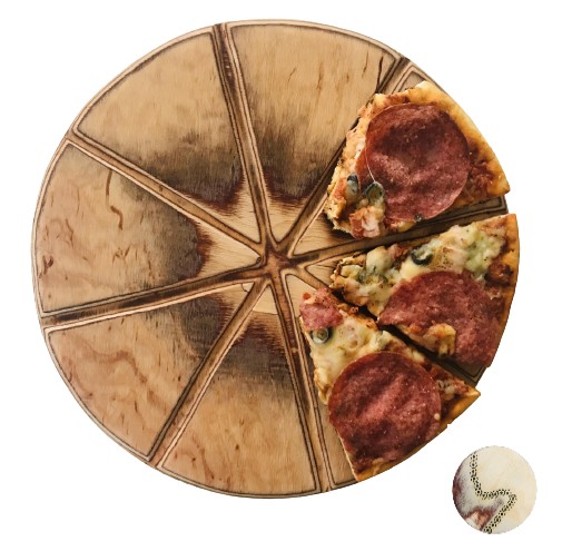 TACA drewniana deska OBROTOWA do PIZZY DUŻA XXL 45