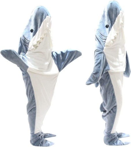 НОВЫЙ СПАЛЬНЫЙ МЕШОК-ОДЕЯЛО SHARK ДЛЯ ВЗРОСЛЫХ 140*190 СМ, XL, Высота 160-170 СМ