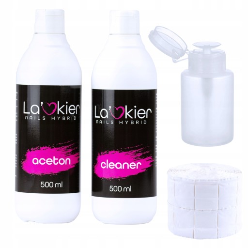 La'Kier 2x500ml Очиститель, диспенсер для ватных тампонов с ацетоном