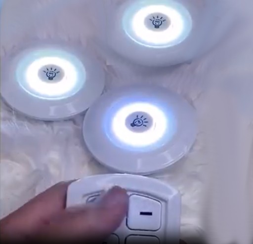 LAMPKA LED BEZPRZEWODOWA NA BATERIE 3 SZT PILOT