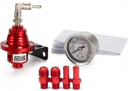REGULATOR CIŚNIENIA PALIWA ALUMINIOWY TUNING CZERWONY 2-8 BARA EPMAN
