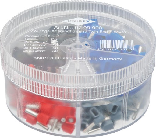 Комплект в коробке с изолированными кабельными муфтами KNIPEX 97 99 908.