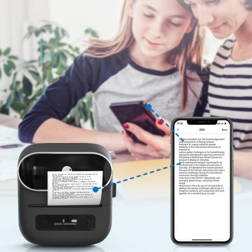 Термопринтер этикеток Phomemo M220 с Bluetooth Android IOS длиной до 80 мм