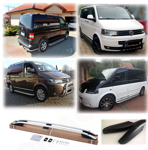 Автомобильные Рейлинги VW T5 T6 Silver LONG