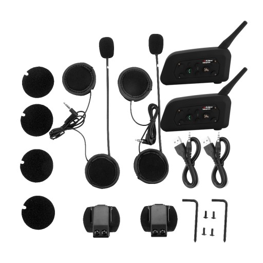 2 szt. V6-1200 kask motocyklowy z bluetooth wodoodporny zestaw 3S