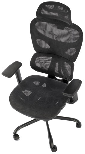 Fotel gamingowy ERGONOMICZNY GOTARD czarny siatkowy multiblock Halmar
