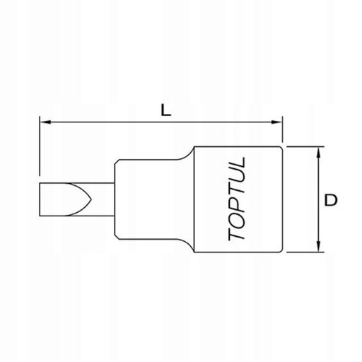 НАСАДКА С ХВОСТОВИКОМ 1/4'' ПЛОСКАЯ 8 ММ TOPTUL BCCA0