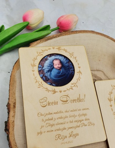 Podziękowanie ze zdjęciem dla CHRZESTNYCH CHRZEST