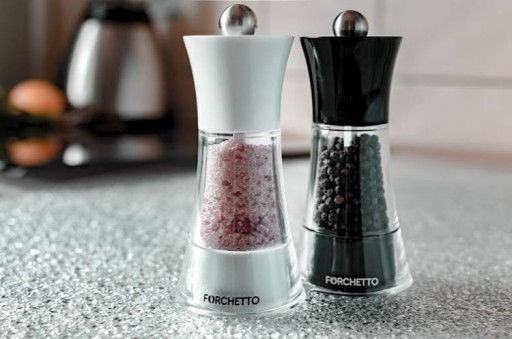 ZESTAW MŁYNKÓW PIEPRZ SÓL FORCHETTO PIONI 13CM 2SZ