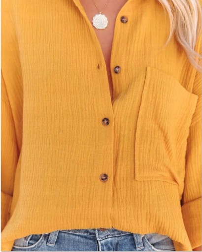 МУСЛИНОВАЯ РУБАШКА ЖЕНСКАЯ - СВОБОДНАЯ OVERSIZE Италия, M