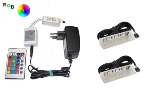 Комплект RGB-светодиодов: 2 зажима из ПВХ для стеклянных полок Pi