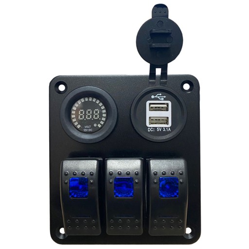 РАСПРЕДЕЛИТЕЛЬНАЯ КОМНАТА 3 ПОЛОЖЕНИЯ ВОЛЬТМЕТР, 2X USB - 05404