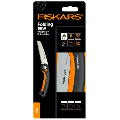 FISKARS Piła ręczna do gałęzi krótka ogrodowa składan 3 pozycje cięcia SW68